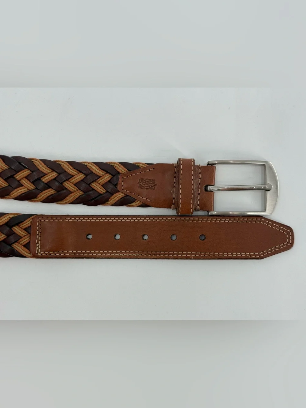 Leather Braided Woven Leather Men’s Belt 38